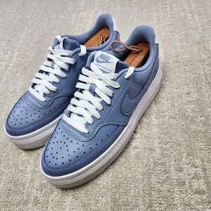 Nike Court Vision Alta Womens 10 Platform Sneakers Ashen Slate‎ Blue DM0113-400